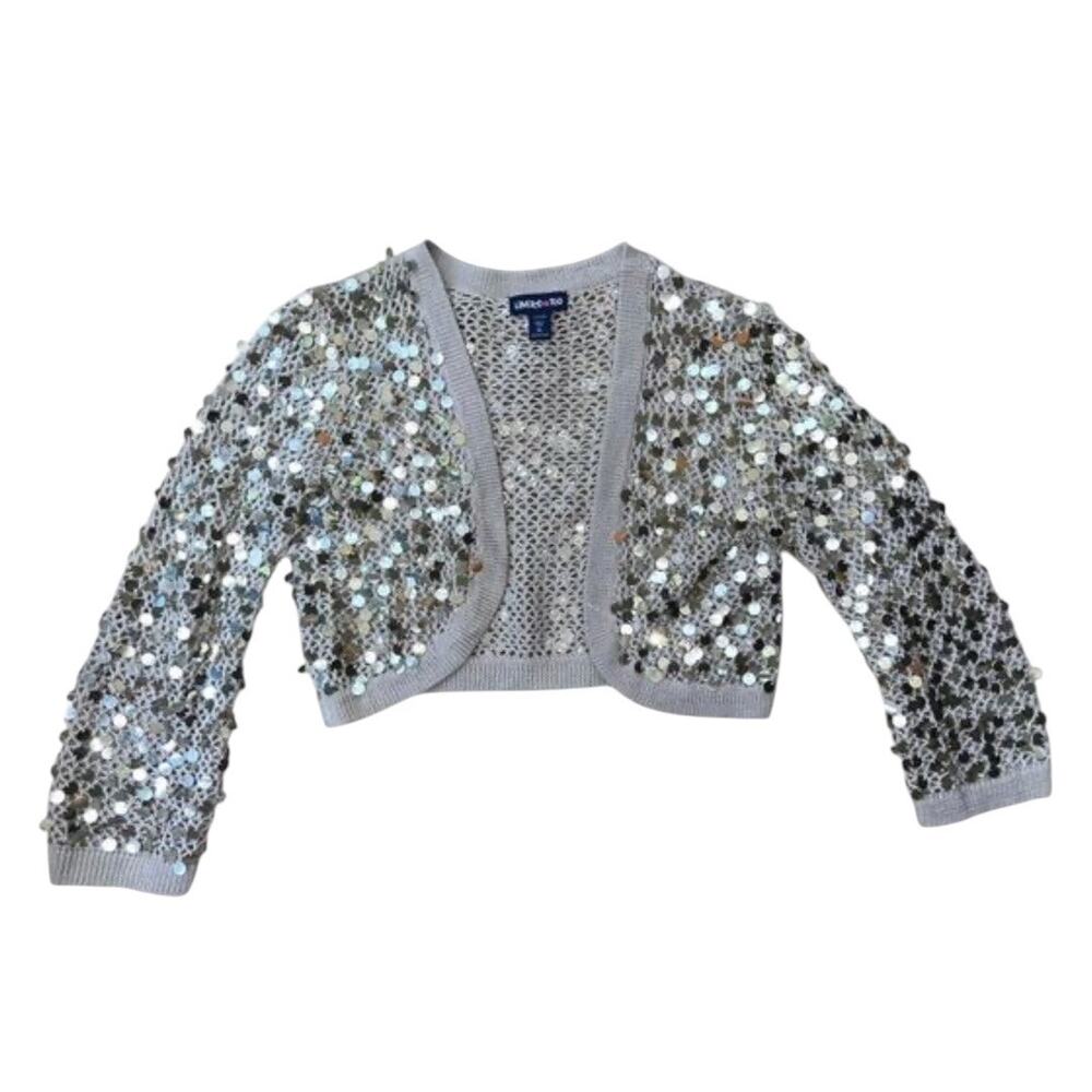 Limited Too Sequin Cardigan Y2K XL Silver